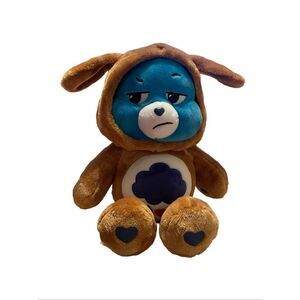 Care Bears Kids Brown & Blue Grumpy Bear In Puppy Hoodie Plushie Toy Size 12"